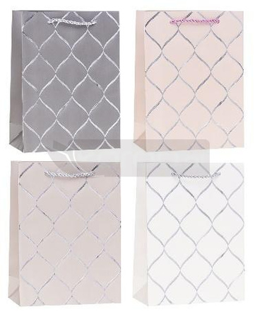 Torebka ozdobna 18x24x8cm hot-stamp mix ROZETTE