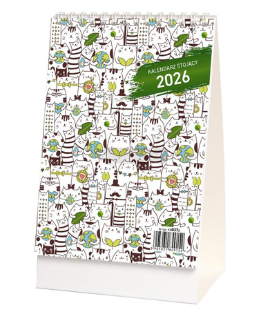 Kalendarz 2026 stojący koty