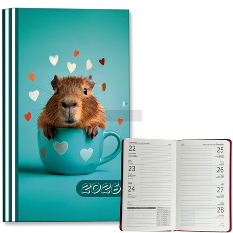 Kalendarz 2026 A6 tygodniowy Kapibara