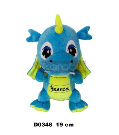 Smok "Kraków" błękitny żółty 19cm