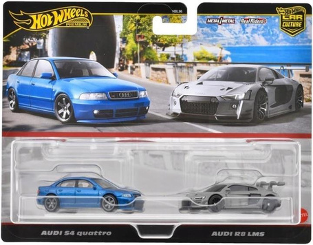 HOT WHEELS PREMIUM CULTURE CAR 2-pack Audi S4 Quattro/Audi R8 LMS JDY82