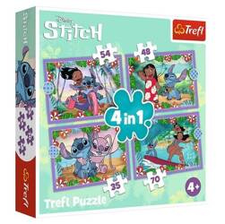 Puzzle 4w1 Szalony dzień Lilo & Stitch TREFL