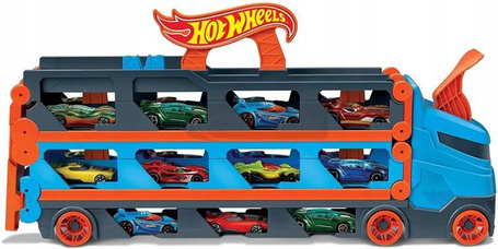 HOT WHEELS Transporter Aut Tor wyścigowy i 3auta GVG37