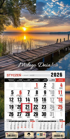 Kalendarz 2026 jednodzielny mini mazury