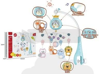 Karuzelka do łóżeczka Szara 33,5x7x26cm