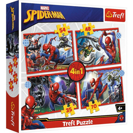 Puzzle 4w1 Bohaterski Spider Man