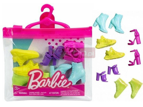LALKA BARBIE BUTY BUCIKI DLA LALKI zestaw 5 par botki, sandałki, sneakersy HBV30