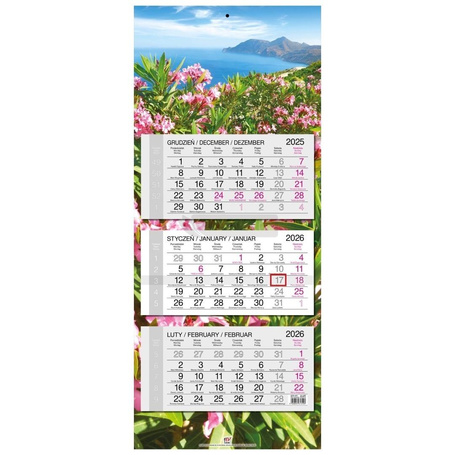 Kalendarz 2026 trójdzielny główka płaska Grecja