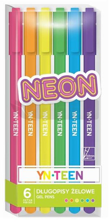 Długopis żelowy 6 kolorów Neon YN TEEN