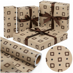 Papier ozdobny Kraftowe Kwadraty X-Strong 38cmx20m