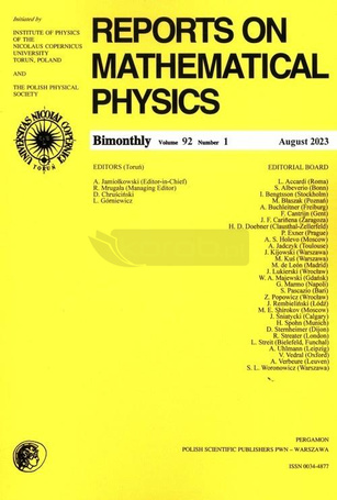 Reports on Mathematical Physics 92/1