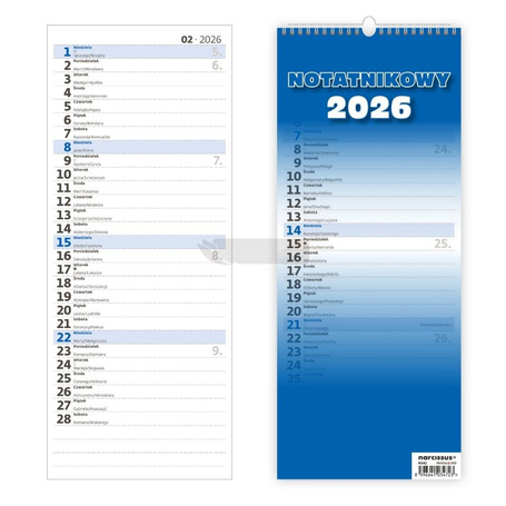 Kalendarz 2026 Slim notatnikowy HELMA