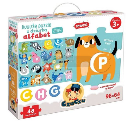 Duuuże puzzle z dziurką Alfabet