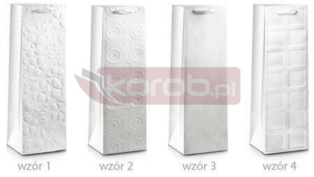 Torba prezentowa Lux biała 36x12x10cm MIX