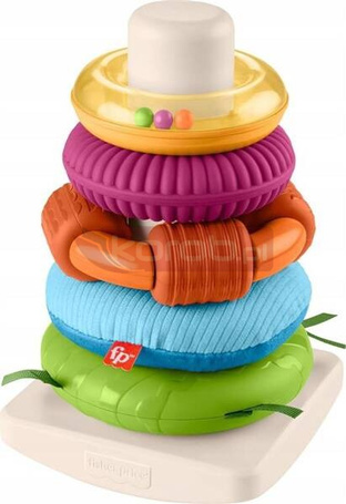 FISHER PRICE SENSORYCZNA PIRAMIDKA Z KÓŁEK układanka dla maluszka +6 m-cy HXK47
