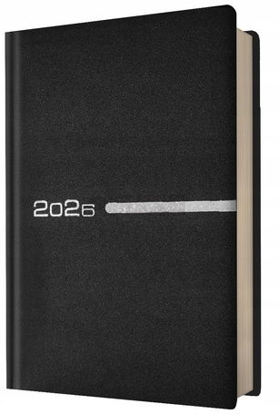 Kalendarz 2026 A5 dzienny biznez planer czarny