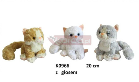 Kot z głosem 20cm MIX