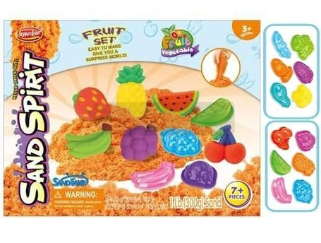 Magiczny piasek z foremkami owoce