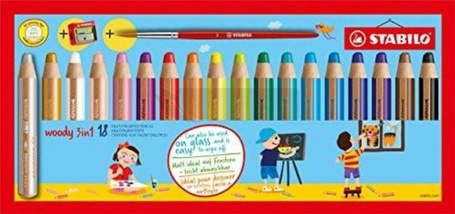 Kredki Woody 3w1 18 kol + temperówka STABILO