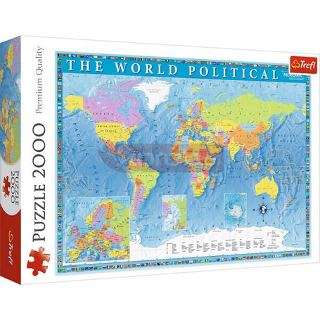 Puzzle 2000 elementów Polityczna mapa świata