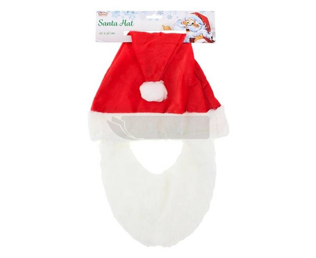 Czapka Mikołaja z brodą 29x36cm