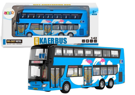 Autobus piętrowy wycieczkowy 1:42 niebieski