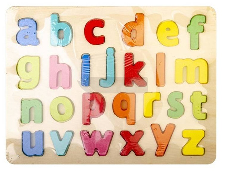 Układanka drewno - litery małe 3D