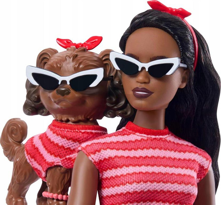 LALKA BARBIE TWINNING LOOK lalka Barbie i piesek w ubranku JFP37
