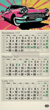 Kalendarz 2026 trójdzielny płaski eko MIX