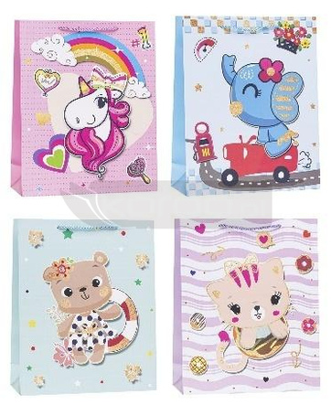 Torebka ozdobna 18x24x8cm dziecięce mix ROZETTE