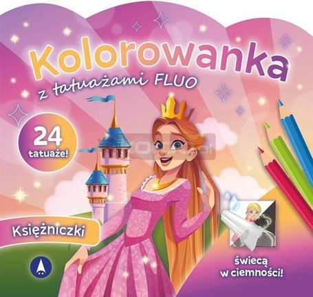 Kolorowanka z tatuażami fluo Księżniczki