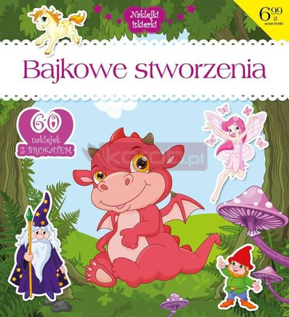 Naklejki iskierki z brokatem. Bajkowe stworzenia
