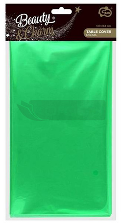 Obrus foliowy, metaliczny zirelony 137x183cm