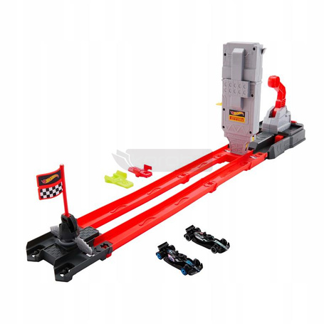 HOT WHEELS RACING FORMUŁA 1 zestaw torów wyścigowych Szybki wyścig,2 bolidy JKM88