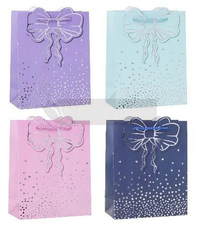 Torebka ozdobna 18x24x8cm hot-stamp mix ROZETTE