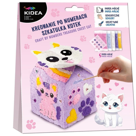 Kreowanie po numerach szkatułka kotek KIDEA