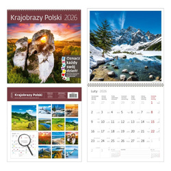 Kalendarz 2026 ścienny 30x30 Krajobrazy HELMA