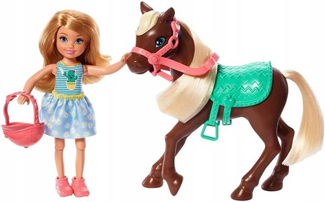 Lalka Barbie Chelsea i kucyk GHV78