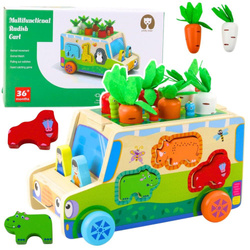 Auto edukacyjne sorter kształtów drewniany