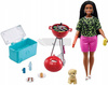 Lalka Barbie mebelki grill i akcesoria piesek GRG76