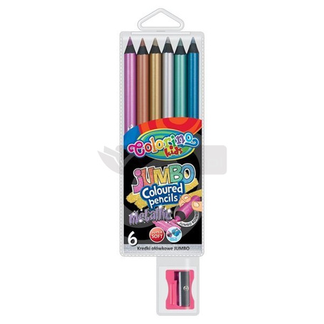 Kredki ołówkowe Jumbo 6 kol metaliczne Colorino 34661