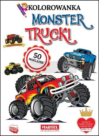 Kolorowanka z naklejkami. Monster trucki