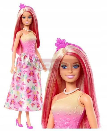 LALKA BARBIE KSIĘŻNICZKA z długimi różowo-blond włosami HRR08