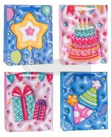 Torebka ozdobna 18x23x8cm party mix ROZETTE