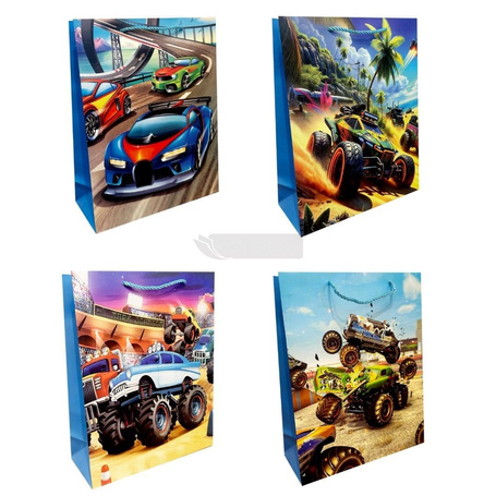 Torebka prezentowa dziecięca L Monster Truck mix