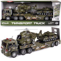 Laweta wojskowa z czołgiem i helikopterem