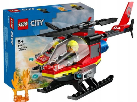 LEGO CITY 60411 STRAŻACKI HELIKOPTER RATUNKOWY zestaw klocków dla dzieci +5