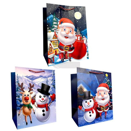 Torebka prezentowa L Boże Narodzenie szerokie dno