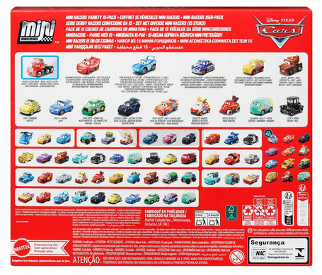 DISNEY AUTA CARS MINI RACER zestaw 15 metalowych autek HYK81