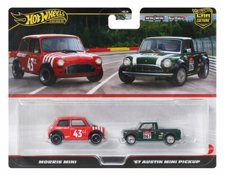 HOT WHEELS PREMIUM CULTURE CAR 2-pack Morris Mini / '67 Austin Mini Pickup JBK97